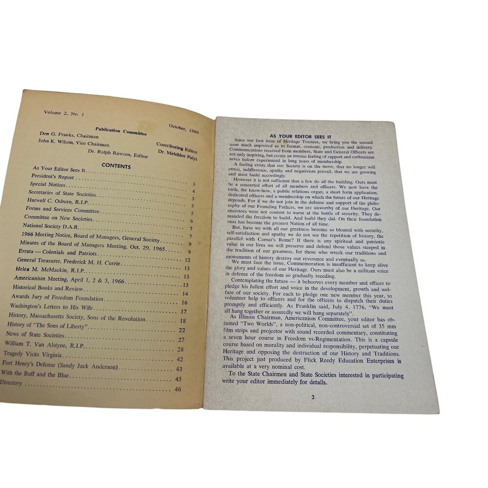 1966 Heritage Trustees Sons of the Revolution Booklet Tennessee Provenance - Picture 3 of 8
